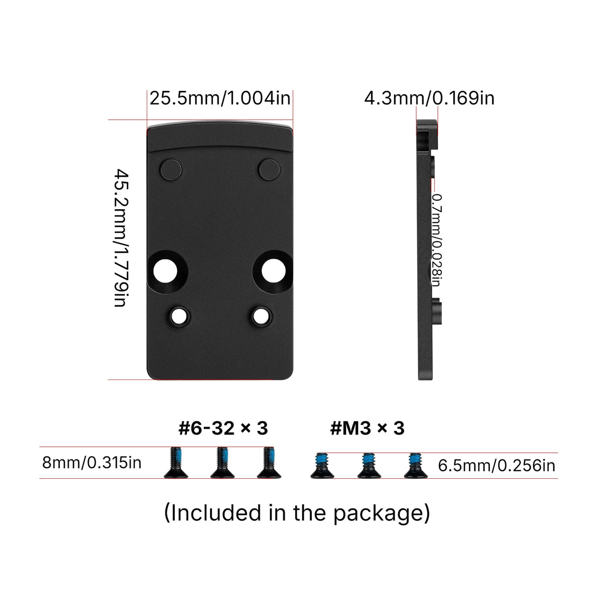 Footprint-adapter | från Trijicon RMR till Shield RMSc & K-series footprint