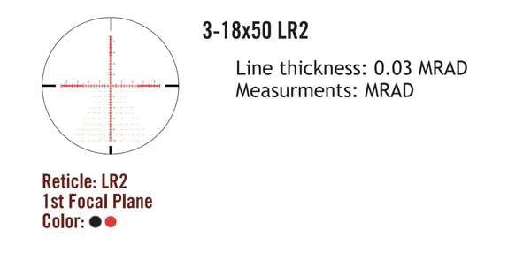 Sightmark Presidio 3-18x50 LR2 FFP kikarsikte
