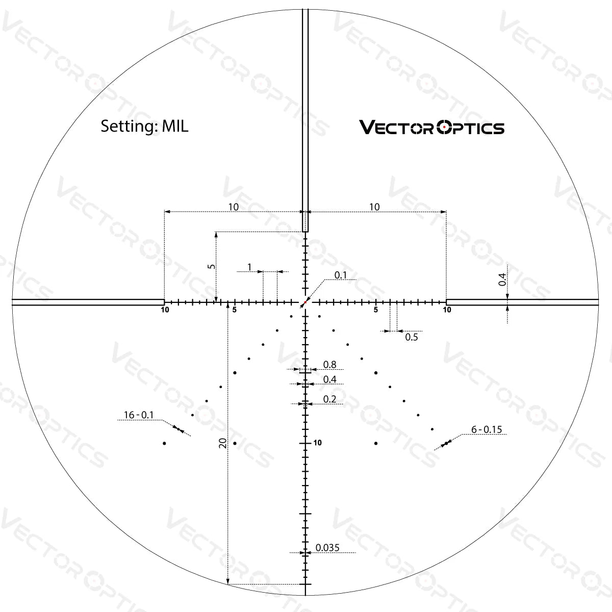 Vector Optics Veyron 6-24x44 IR First Focal Plane belyst kikarsikte Vector Optics