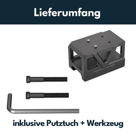 Picatinny rödpunktsmontage med höjare [32 mm] | C-More RTS footprint 