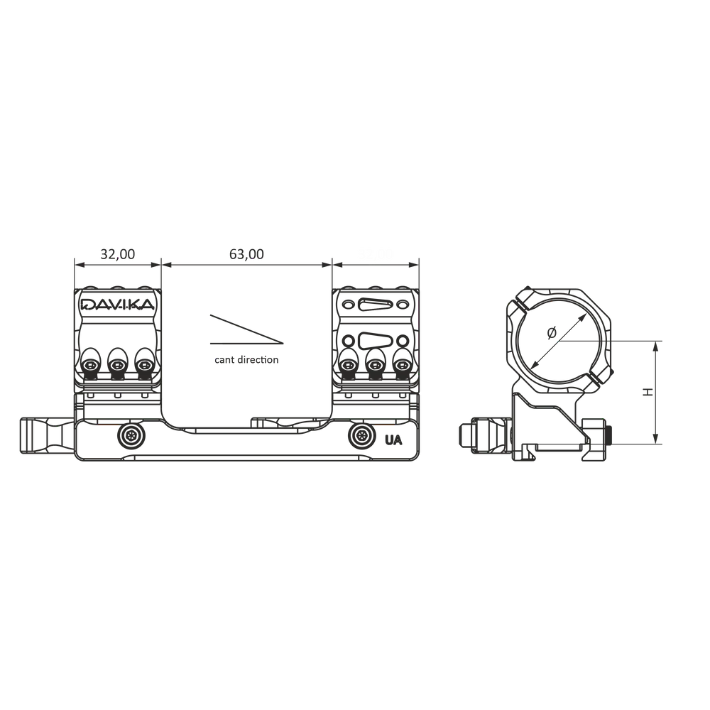 30 mm kikarmontage | Picatinny QD Ergo-bas
