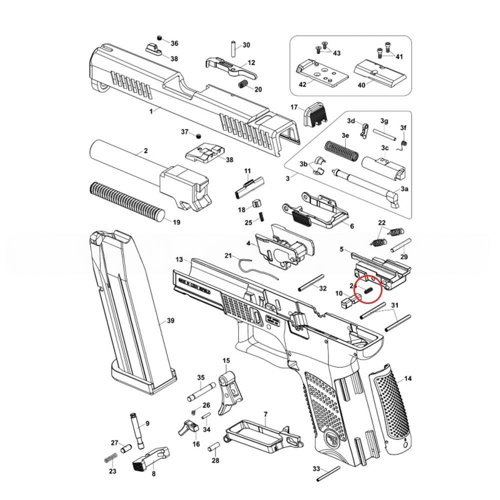 CZ P-10 avtryckarstångs disconnectorfjäder