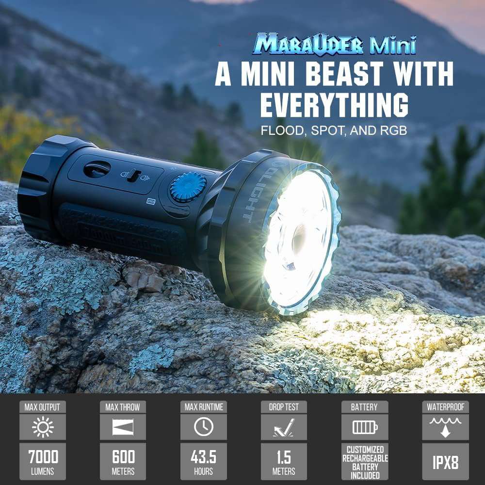 Olight Marauder Mini | flerfärgad uppladdningsbar ficklampa | 7.000 lm