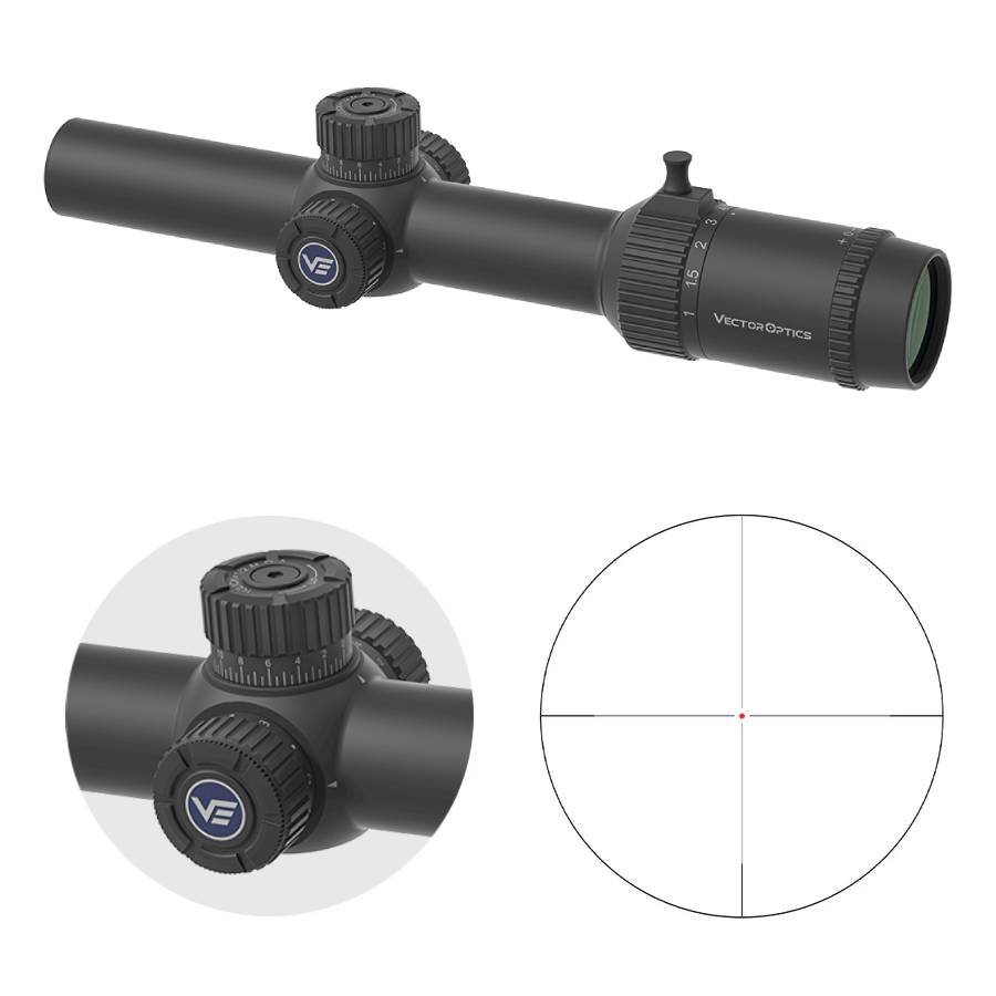 Vector Optics Forester 1-8x24 Fiber SFP kikarsikte för gevär